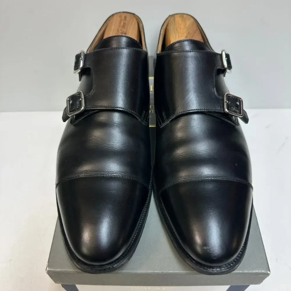 VGUC Crockett & Jones x Brooks Brothers Double Monk Black Made in England US 9 D